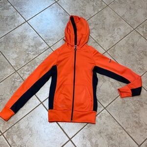 Nike Orange Therma-fit Fleece Lined Jacket With Hood